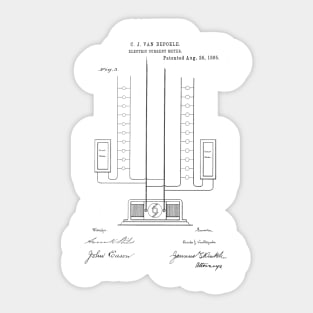 Electric Current Meter Vintage Patent Hand Drawing Sticker